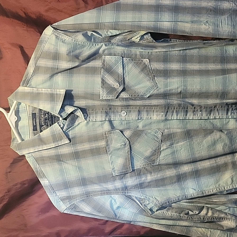 American Rag long sleeve button-up sz SM plaid